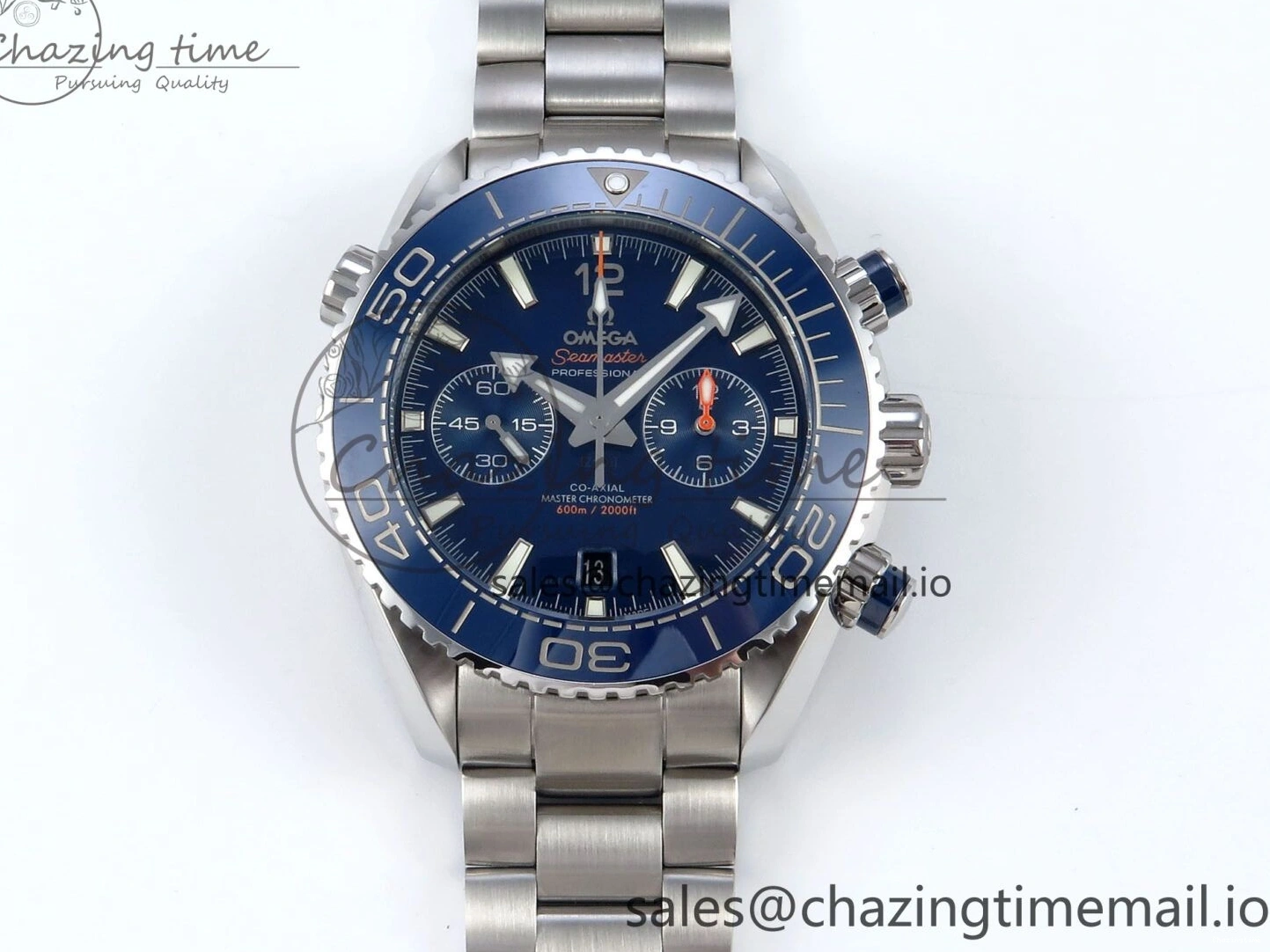 0407 Planet Ocean Master Chronometer 600M 45.5mm SS SCF 1:1 Best Edition Blue Bezel Blue Dial on SS Bracelet A9900 Super Clone Lightweight 7676